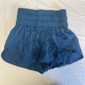 Free People Movement Teal Athletic Shorts Flowy Smocked Waist Sz M
